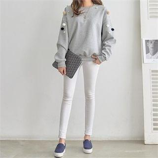Pom-pom Embellished Sweatshirt
