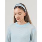 Plain Satin Wide Hair Band Blue - One Size
