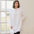 Mock Two-piece Henley Shirt White - One Size