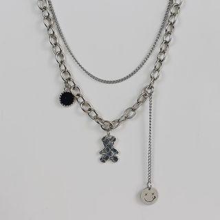 Bear Pendant Chain Layered Necklace