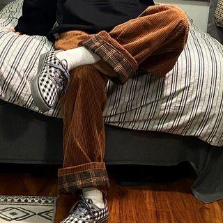High Waist Corduroy Wide Leg Pants