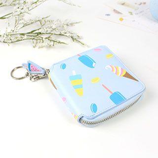 Ice Cream Print Zip Around Wallet