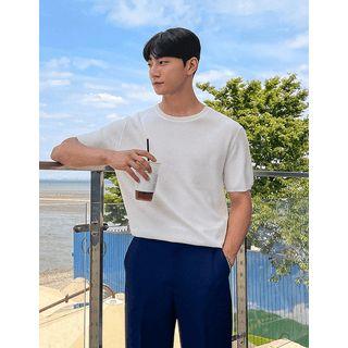 Colored Waffle-knit T-shirt