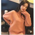 Plain Slit-side Sweater
