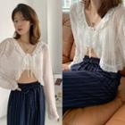 Tie-front Lace Bolero