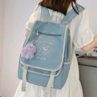 Embroidered Flap Backpack