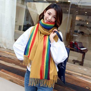 Rainbow Fringed Scarf