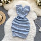 Sleeveless V-neck Ruched Dress