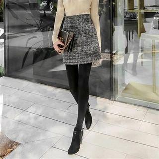 High-waist Tweed Mini Skirt