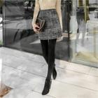 High-waist Tweed Mini Skirt