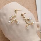 Faux Pearl Branches Dangle Earring 1 Pair - Gold - One Size