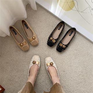 Bead Accent Tweed Flats