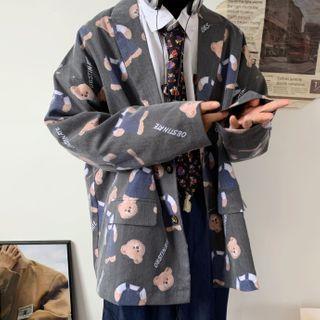 Bear Print Blazer