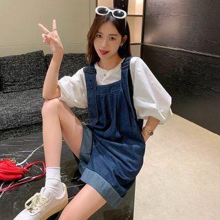Denim Wide Leg Jumper Shorts Jumper Shorts - Denim Blue - One Size