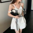 Short-sleeve / Strappy Wide-leg Playsuit