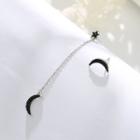 925 Sterling Silver Non-matching Rhinestone Moon & Star Dangle Earring Non-matching Earring - Star & Moon - Black - One Size