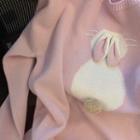 Rabbit Jacquard Sweater Pink - One Size