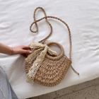 Woven Lace Bow Crossbody Bag