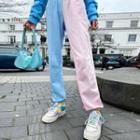 Color Panel High-waist Sweatpants