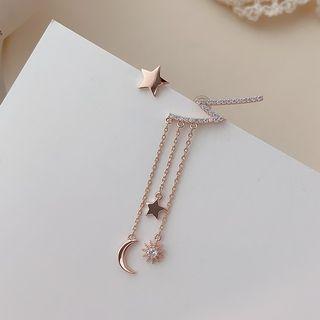 Asymmetrical Rhinestone Lightning Drop Earring As Shown In Figure - One Size
