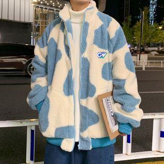 Cow Fleece Zip Jacket