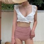 Eyelet Lace Ruffle Tankini