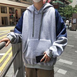 Long-sleeve Color Block Over-sized Hoodie