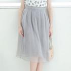 Paneled Tulle A-line Skirt