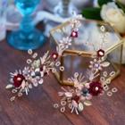 Bridal Set: Flower Earring + Hair Pin
