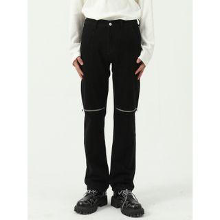 Zip Straight Leg Jeans
