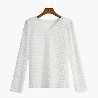 V-neck Crinkled T-shirt