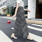 Petal Print Maxi A-line Skirt