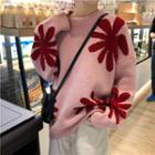 Floral Print Loose Sweater