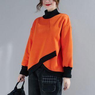 Color Trim Long Sleeve Top