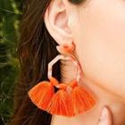 Geometric Acetate Tassel Fringed Earring