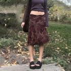 Print Low-rise Midi Skirt