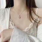 Gemstone Pendant Necklace Silver - One Size