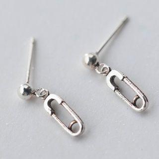 Safety Pin 925 Sterling Silver Earrings