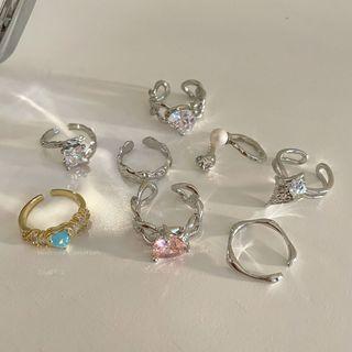 Faux Crystal Alloy Ring (various Designs) / Set