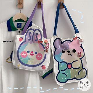 Cartoon Print Tote Bag / Bag Charm / Set