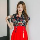 Petal-sleeve Floral Hanbok Top