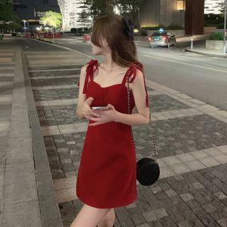 Strappy Plain Slim-fit Dress