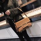 Faux-suede Fringed Cross Bag
