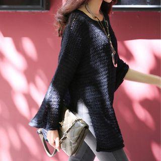 Melange Rib Knit Sweater