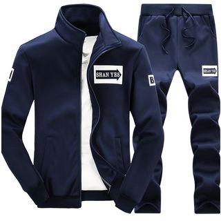 Set : Letter Zip Jacket + Sweatpants