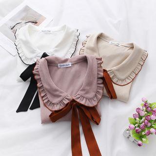 Ruffle Collared Tie Neck Blouse