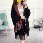 Floral Open Front Poncho
