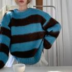Striped Sweater Black Stripes - Blue - One Size