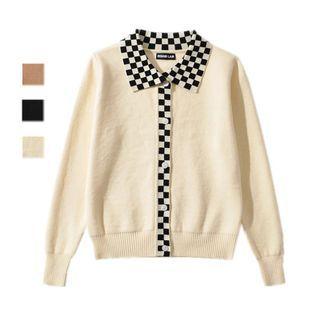 Checkerboard Panel Cardigan