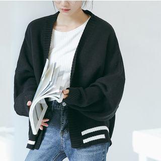 Open-front Knit Jacket Black - One Size